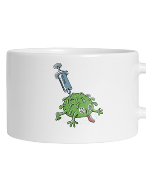 Zapichnutý covid hrnček makronka White