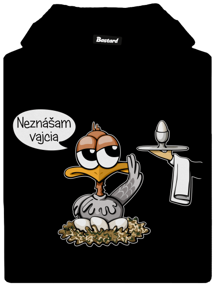 Neznášam vajcia pánska mikina klokanka Black