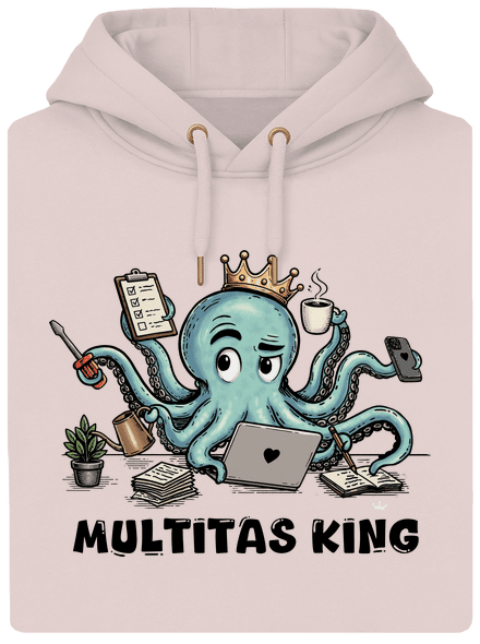 Multitas king unisex mikina premium Rose Chalk