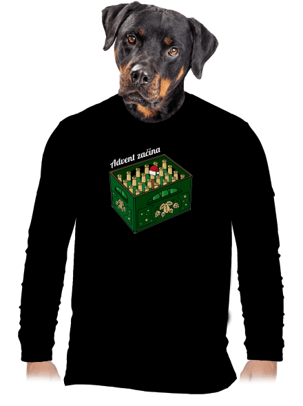 Advent začína pánske dlhý rukáv Black