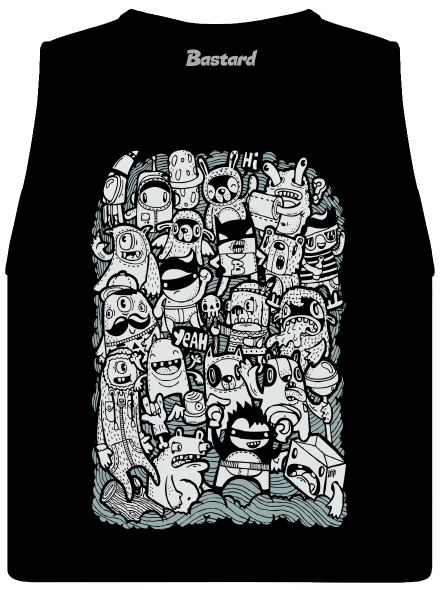 Doodle dámske tielko voľné Black