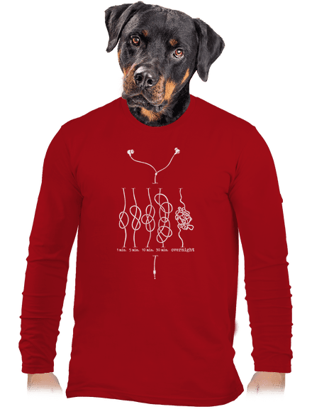 Škola uzlovania pánske dlhý rukáv Red