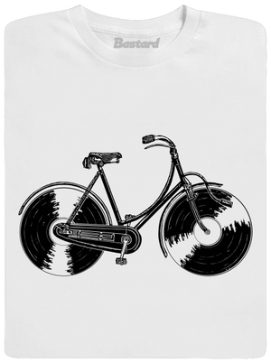 Gramofónový bicykel pánske tričko White