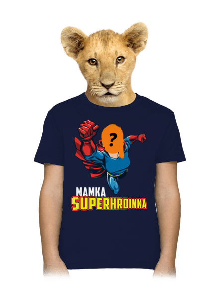 Mamka superhrdinka detské tričko Navy