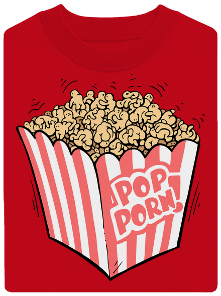 Popporn unisex mikina bez kapucne Red