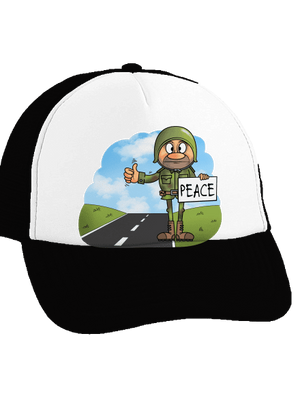 Peace šiltovka truckerka Black cap
