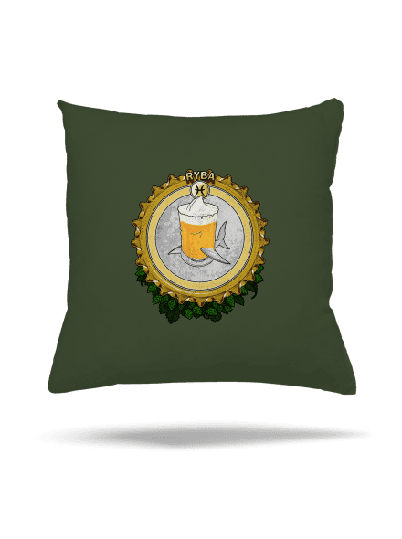 Pivný horoskop: Ryba vankúš Olive Green