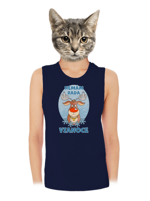 Nemám rád Vianoce dámske tielko voľné Navy