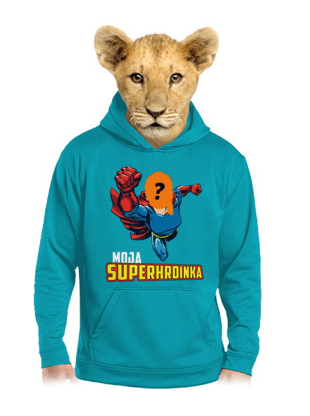 Moja superhrdinka detská mikina klokanka Hawaiian Blue