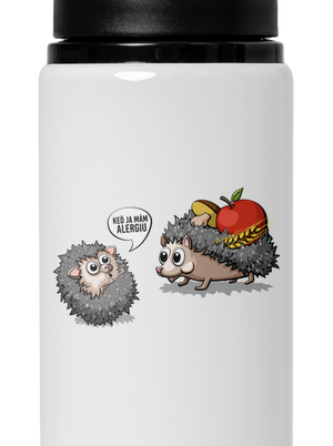 Alergický ježko flaša na vodu White