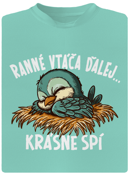 Ranné vtáča spí pánske športové tričko Mint Mal