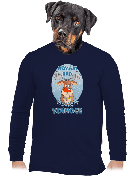 Nemám rád Vianoce pánske dlhý rukáv Navy