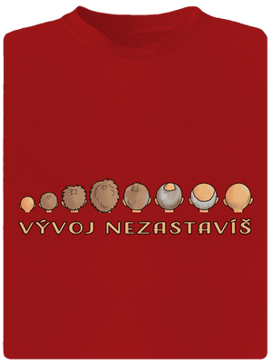 Vývoj nezastavíš pánske športové tričko Red Mal