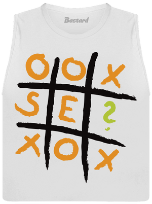 Piškvorky dámske tielko voľné White