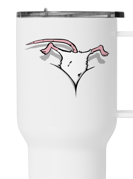 Myš vo výstrihu termohrnček White