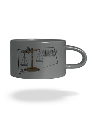 Mačací horoskop: Váhy hrnček makronka Grey Macaron