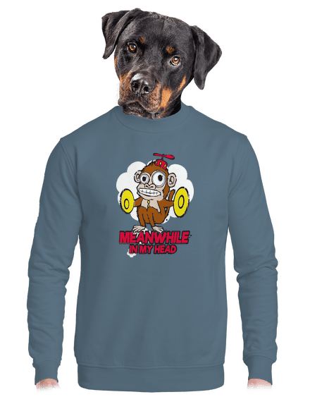 Monkey in my head unisex mikina bez kapucne Nordic Blue