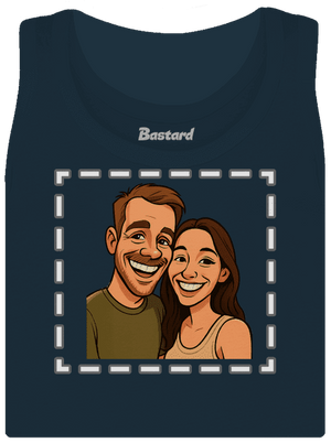 Karikatúra z vlastnej fotky dámske tielko klasické Navy