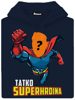 Tatko superhrdina pánska mikina klokanka Navy