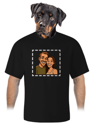 Karikatúra z vlastnej fotky unisex tričko oversized Black