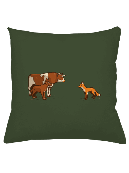 Vůl, pes a vulpes vankúš Olive Green