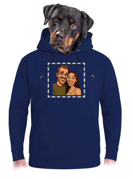 Karikatúra z vlastnej fotky unisex mikina premium Navy