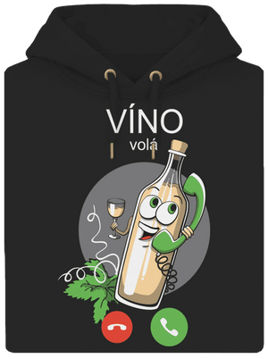 Biele víno volá unisex mikina premium Dark Black