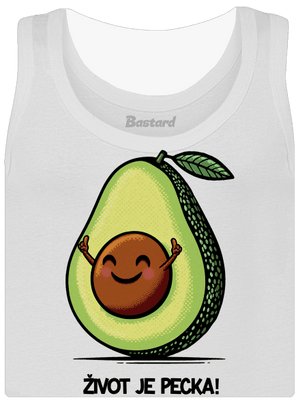 Život je pecka dámske tielko klasické White