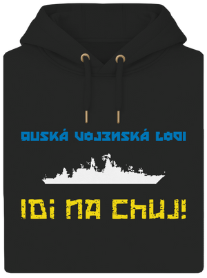 Ukrajina - Lodi idi na chuj unisex mikina premium Dark Black