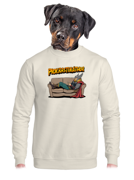 Prokrastináthor unisex mikina bez kapucne Off White