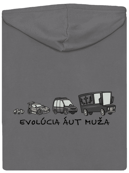 Evolúcia áut muža dámska mikina na zips Steel Gray