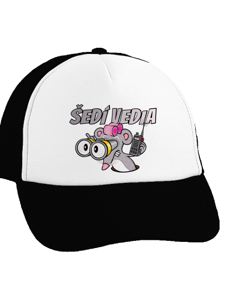 Šedí vedia - myš šiltovka truckerka Black cap