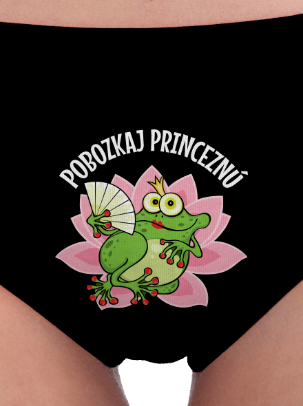 Pobozkaj princeznú a princa dámske nohavičky Black