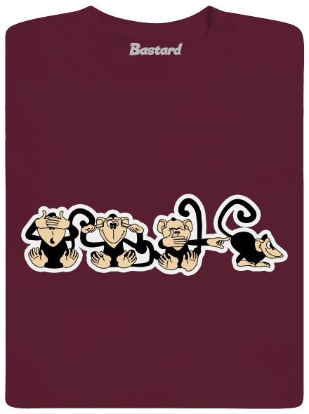 Opica detské tričko Burgundy