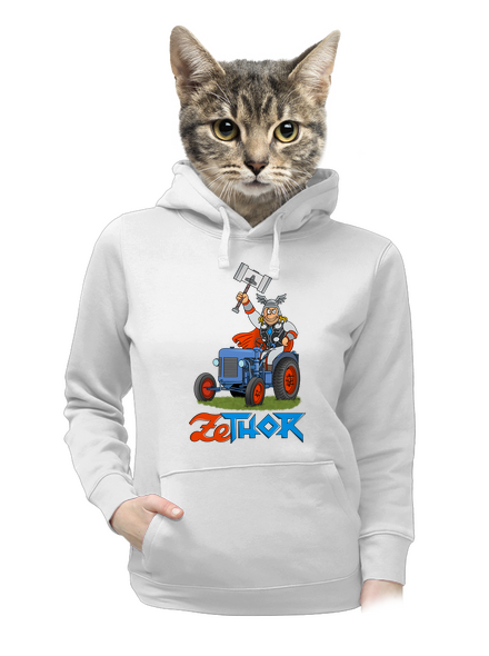 ZeThor dámska mikina klokanka White