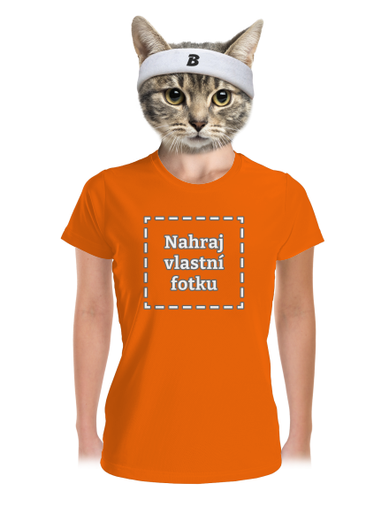 Vlastná potlač dámske športové tričko Neon Orange