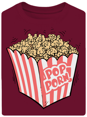 Popporn unisex tričko oversized Garnet