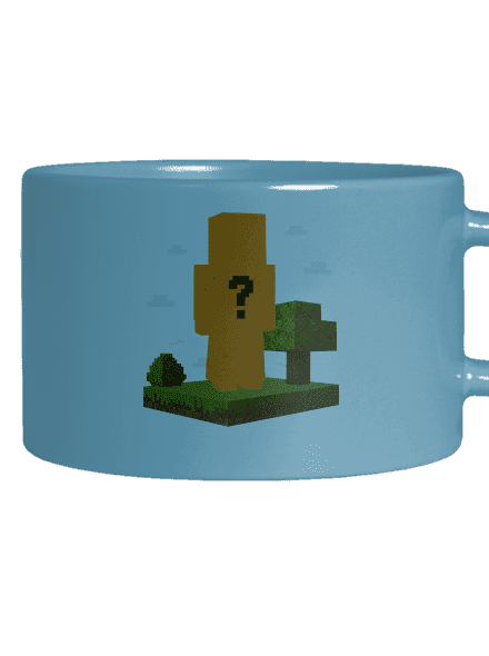 Minecraft z vlastnej fotky hrnček makronka Blue Macaron