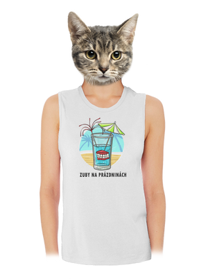 Zuby na prázdninách dámske tielko voľné White