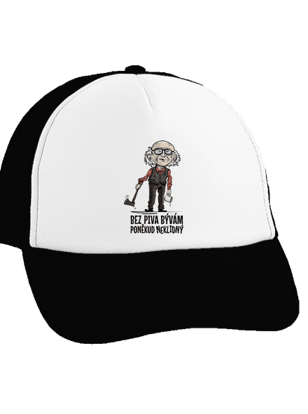 Neklidný bez piva šiltovka truckerka Black cap