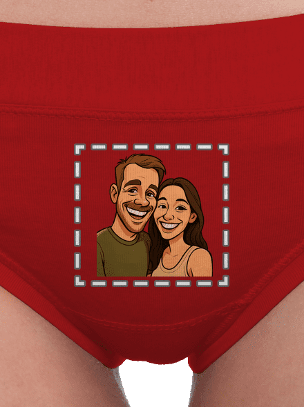 Karikatúra z vlastnej fotky dámske nohavičky Red Mal