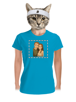 Ghibli efekt z vlastnej fotky dámske športové tričko Blue Atol