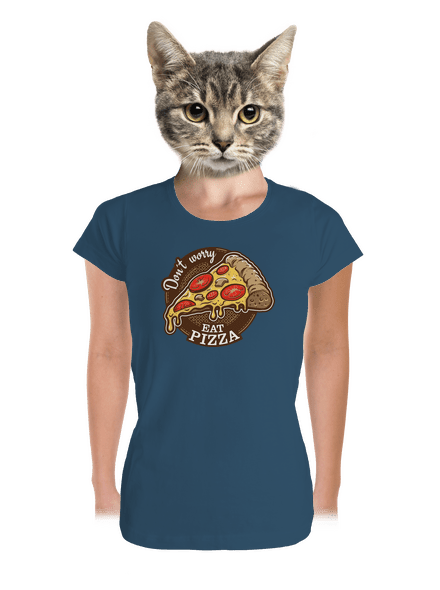 Pizza dámske tričko prémium Petrol Blue