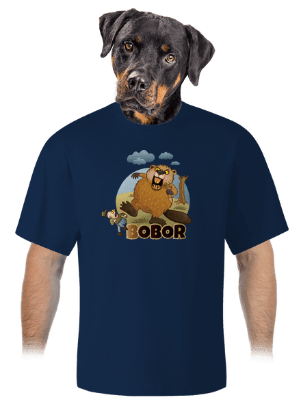 Bobor obor unisex tričko oversized Midnight Blue