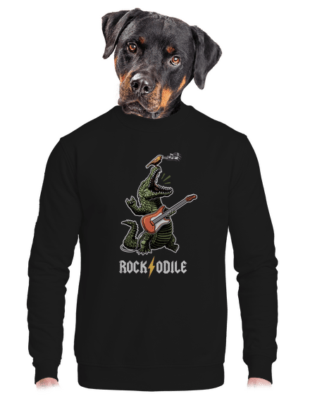 Rockodile unisex mikina bez kapucne Black