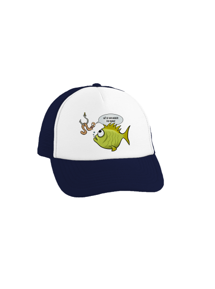 Ryba a dážďovka šiltovka truckerka French Navy cap