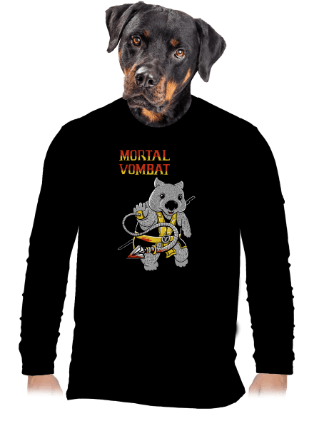Mortal Vombat pánske dlhý rukáv Black