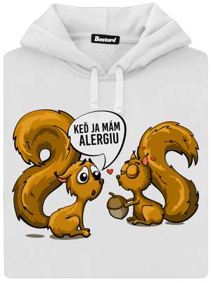 Alergická veverička dámska mikina klokanka White