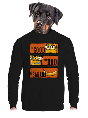 Hodný zlý a banán unisex mikina bez kapucne Black