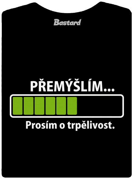 Premýšľam dámske tričko s lemom Black
